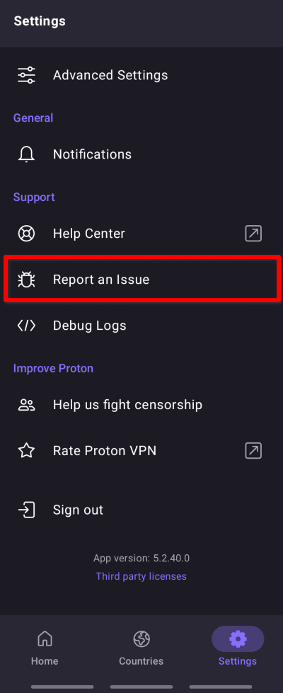 How to report an issue
