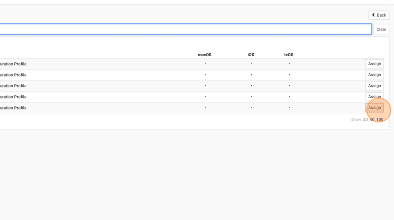Screenshot of SimpleMDM showing the Assign button.