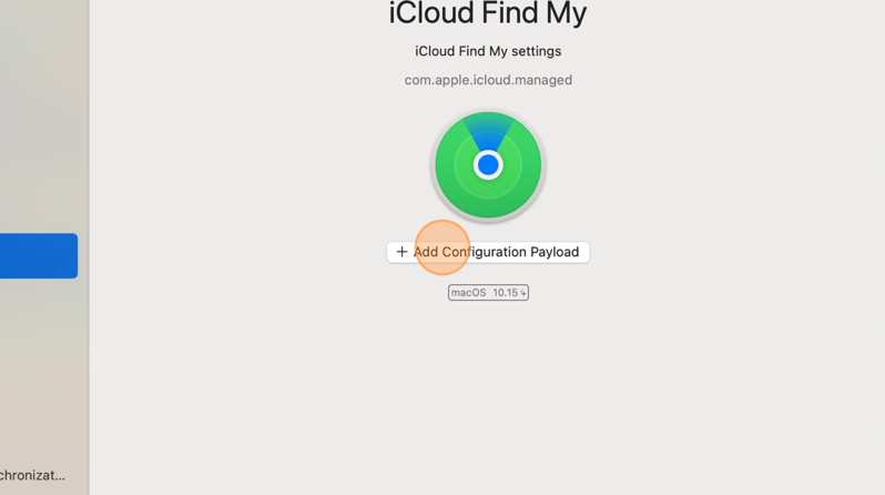 Screenshot of iMazing Profile Editor interface showing the Add Configuration Payload option.